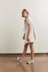 VRG GRL Mini Dresses | Women Evelyn Linen Mini Dress White