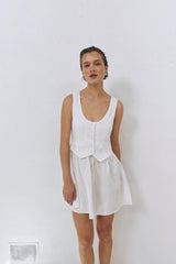 VRG GRL Mini Dresses | Women Ma Cherie Linen Mini Dress White