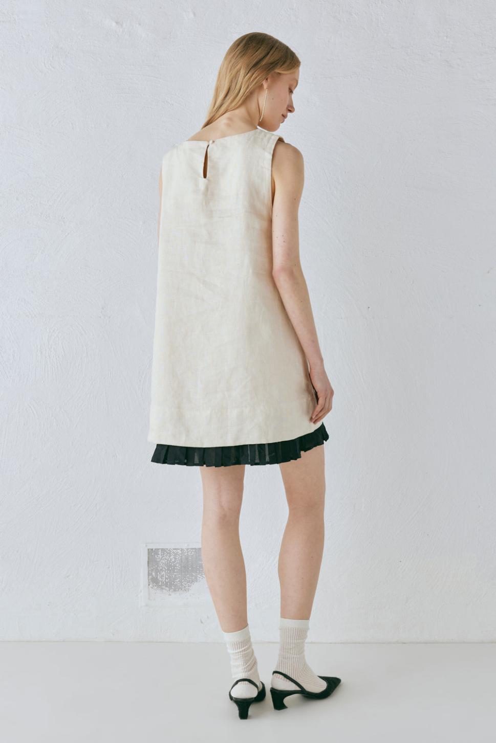 VRG GRL Mini Dresses | Women Musa Linen Mini Dress Cream