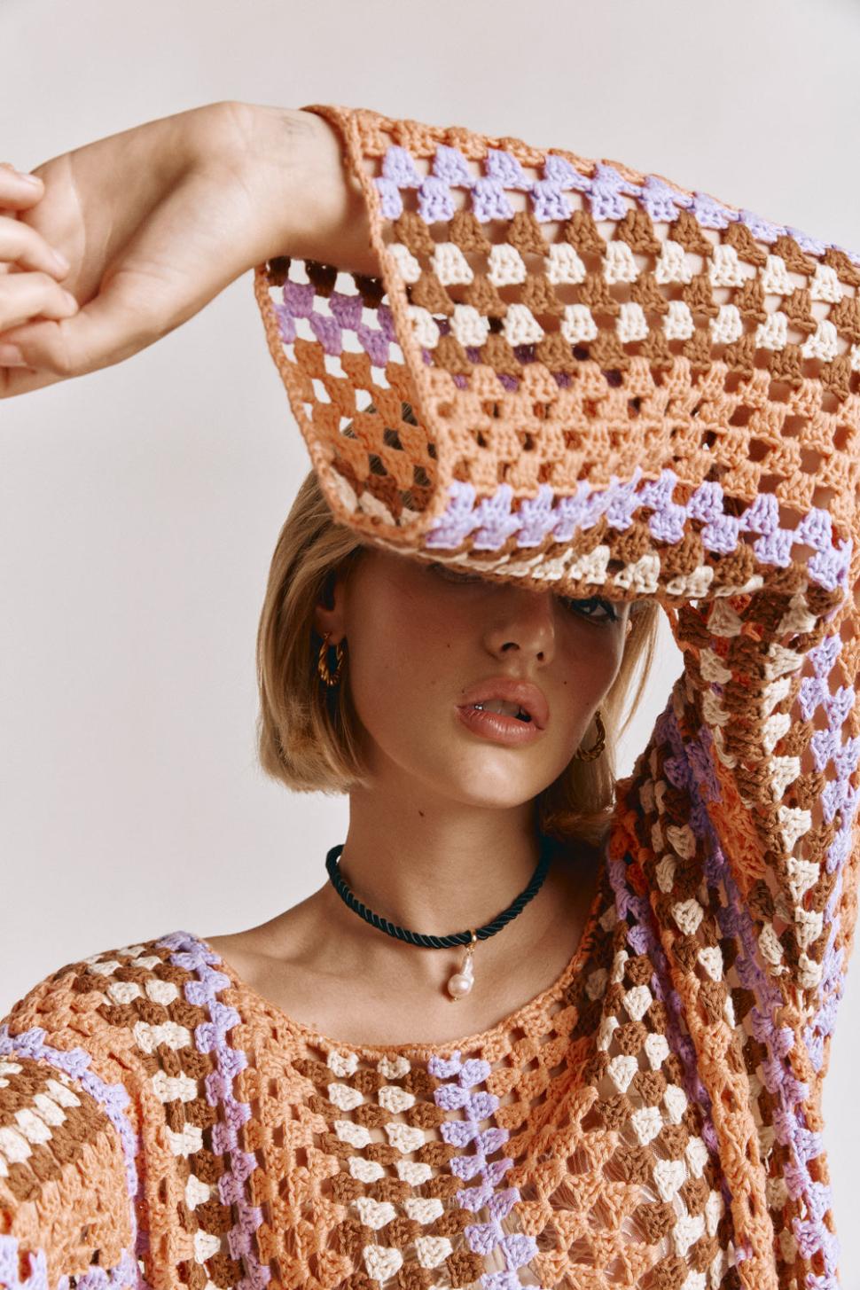 VRG GRL Mini Dresses | Women Myra Crochet Mini Dress Apricot