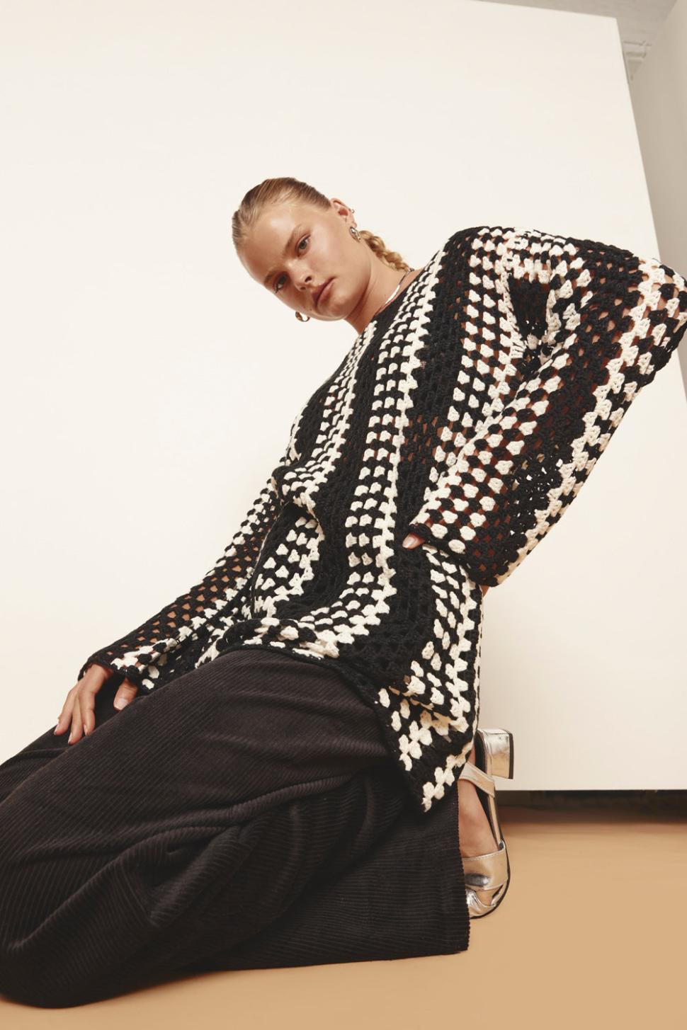 VRG GRL Mini Dresses | Women Myra Crochet Mini Dress Black