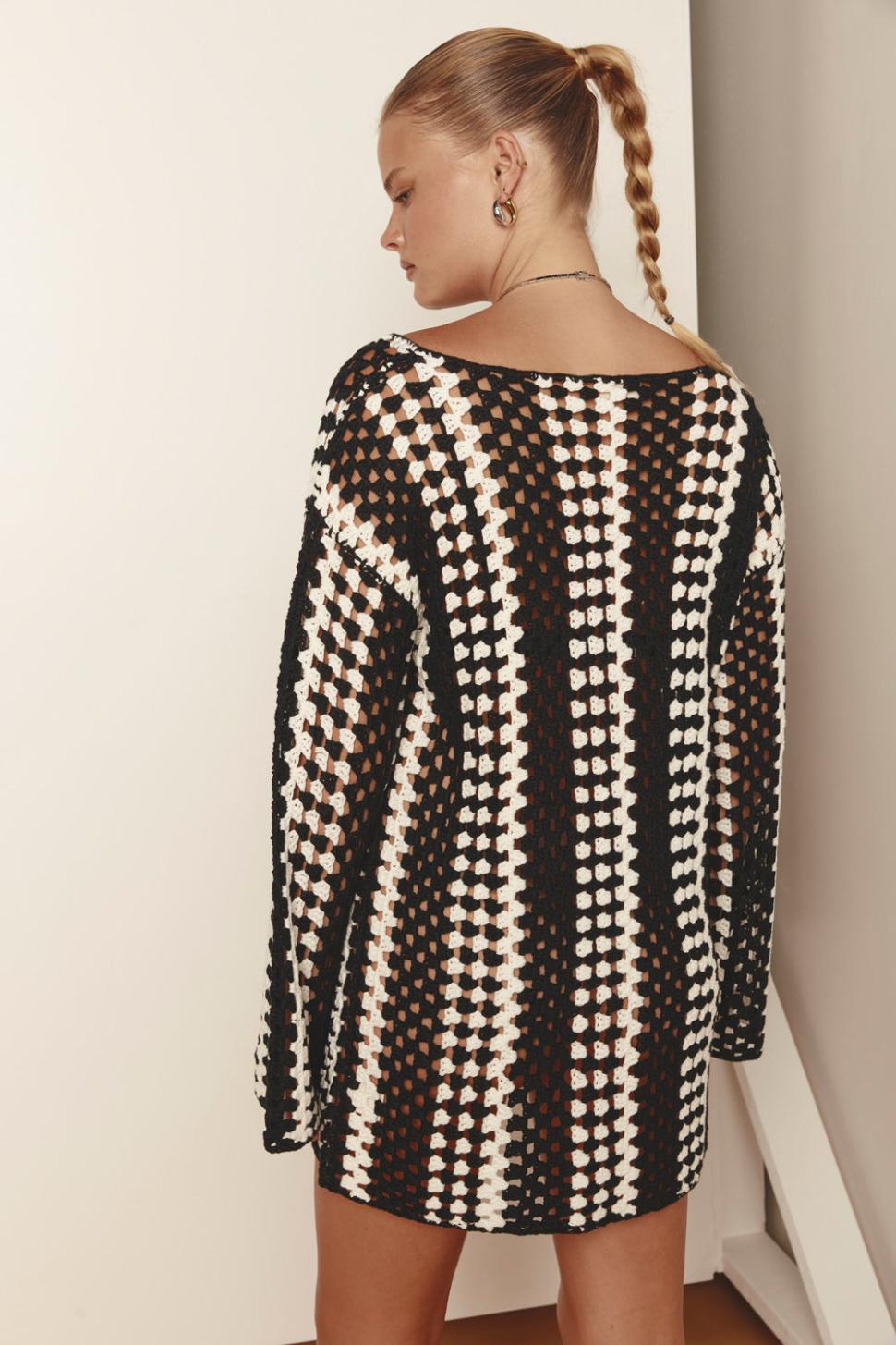 VRG GRL Mini Dresses | Women Myra Crochet Mini Dress Black