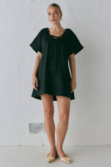 VRG GRL Mini Dresses | Women Nellie Linen Mini Dress Black