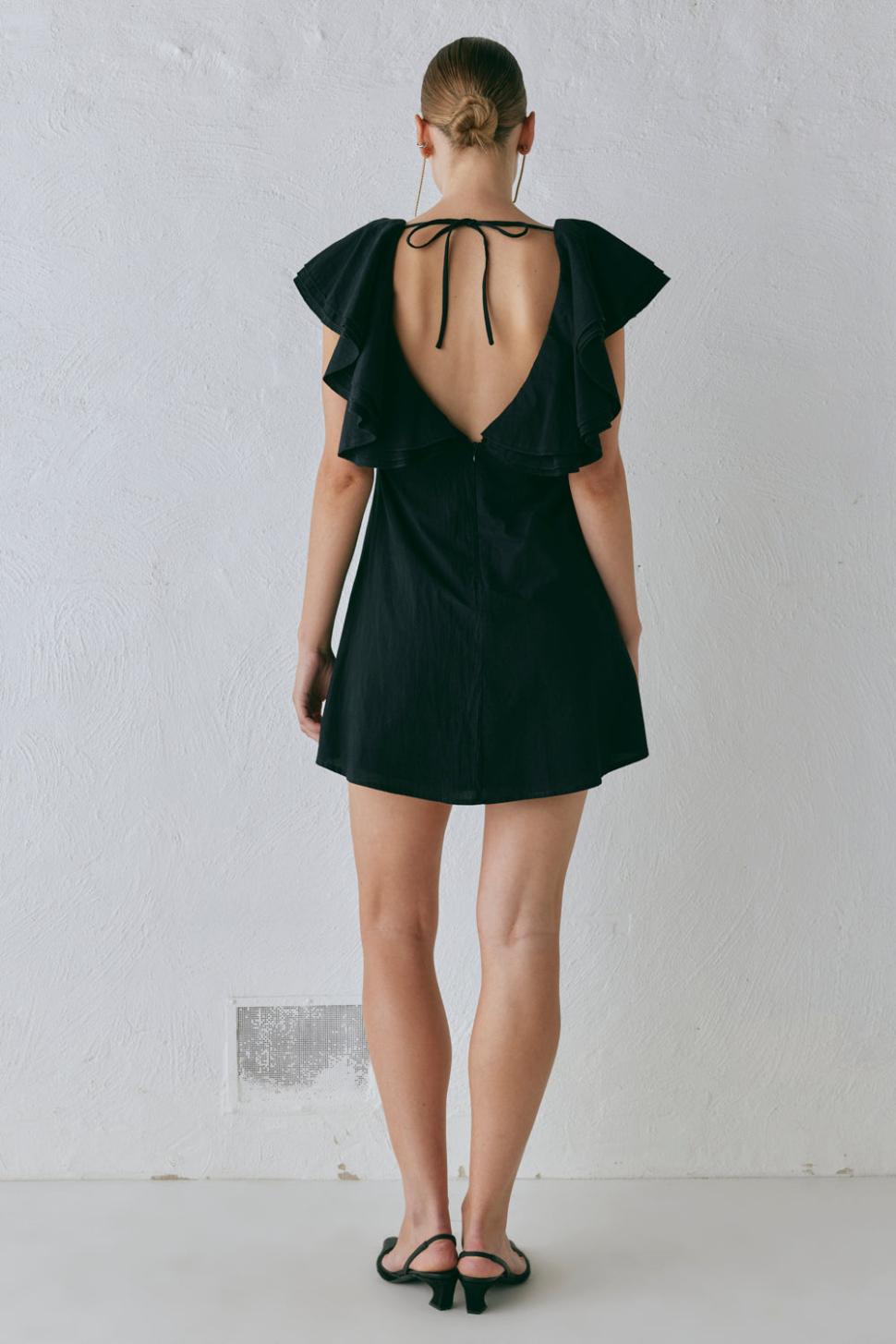 VRG GRL Mini Dresses | Women Party Nights Frill Mini Dress Black