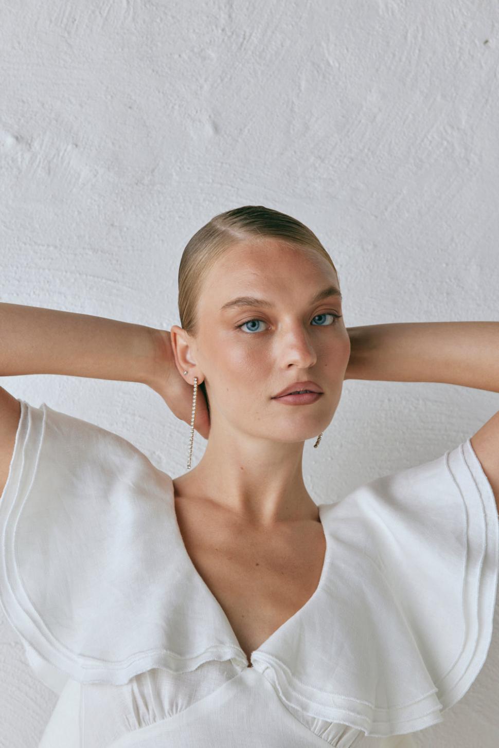 VRG GRL Mini Dresses | Women Party Nights Linen Mini Dress White