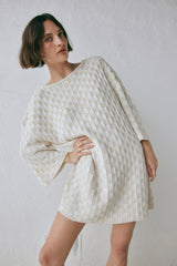 VRG GRL Mini Dresses | Women Pia Knit Tunic Cream