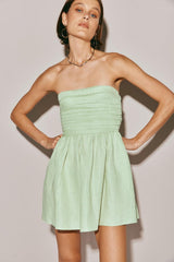 VRG GRL Mini Dresses | Women Saint Malo Linen Mini Dress Sage