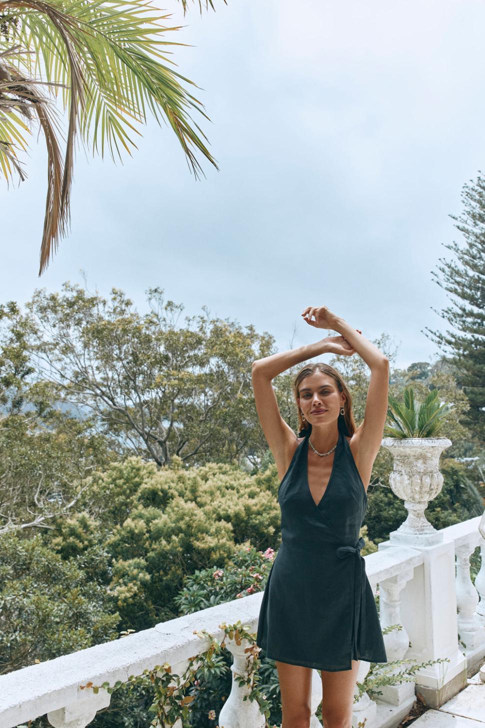 VRG GRL Mini Dresses | Women Sonny Linen Mini Dress Black