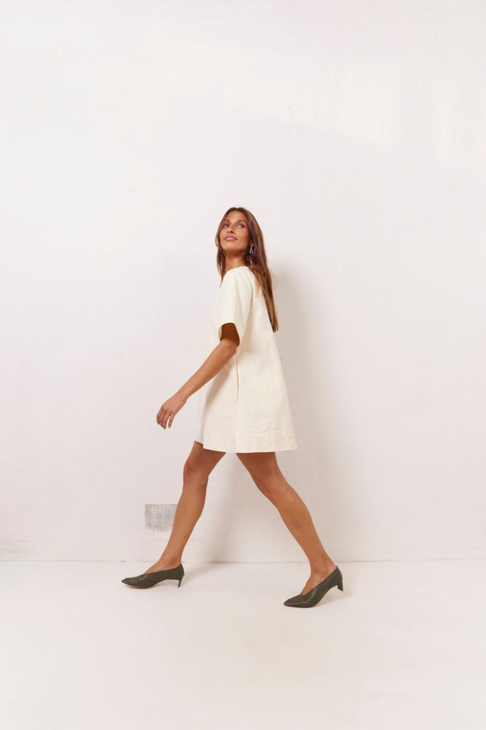 VRG GRL Mini Dresses | Women Suki Denim Mini Dress Cream