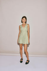 VRG GRL Mini Dresses | Women Sun Seeker Bias Cut Linen Mini Dress Sage