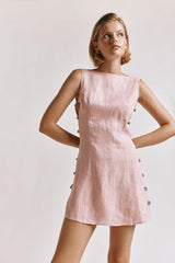 VRG GRL Mini Dresses | Women Tia Linen Mini Dress Blush