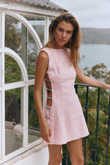 VRG GRL Mini Dresses | Women Tia Linen Mini Dress Blush