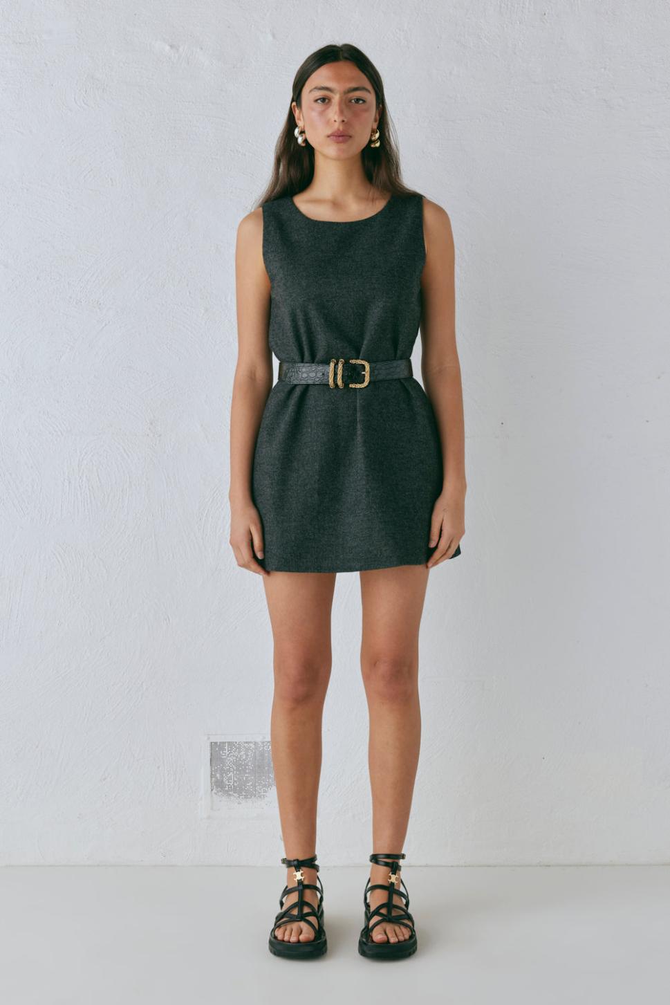 VRG GRL Mini Dresses | Women Vale Mini Dress Charcoal