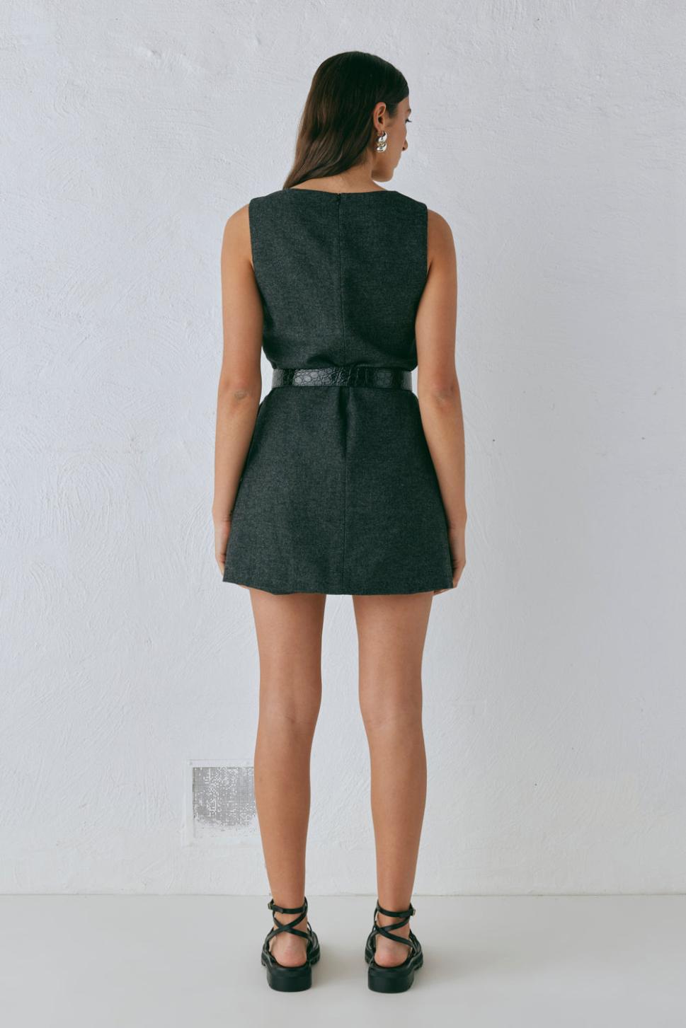 VRG GRL Mini Dresses | Women Vale Mini Dress Charcoal