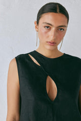 VRG GRL Mini Dresses | Women Yuri Linen Mini Dress Black