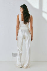 VRG GRL Pants | Women Citara Satin Pants White
