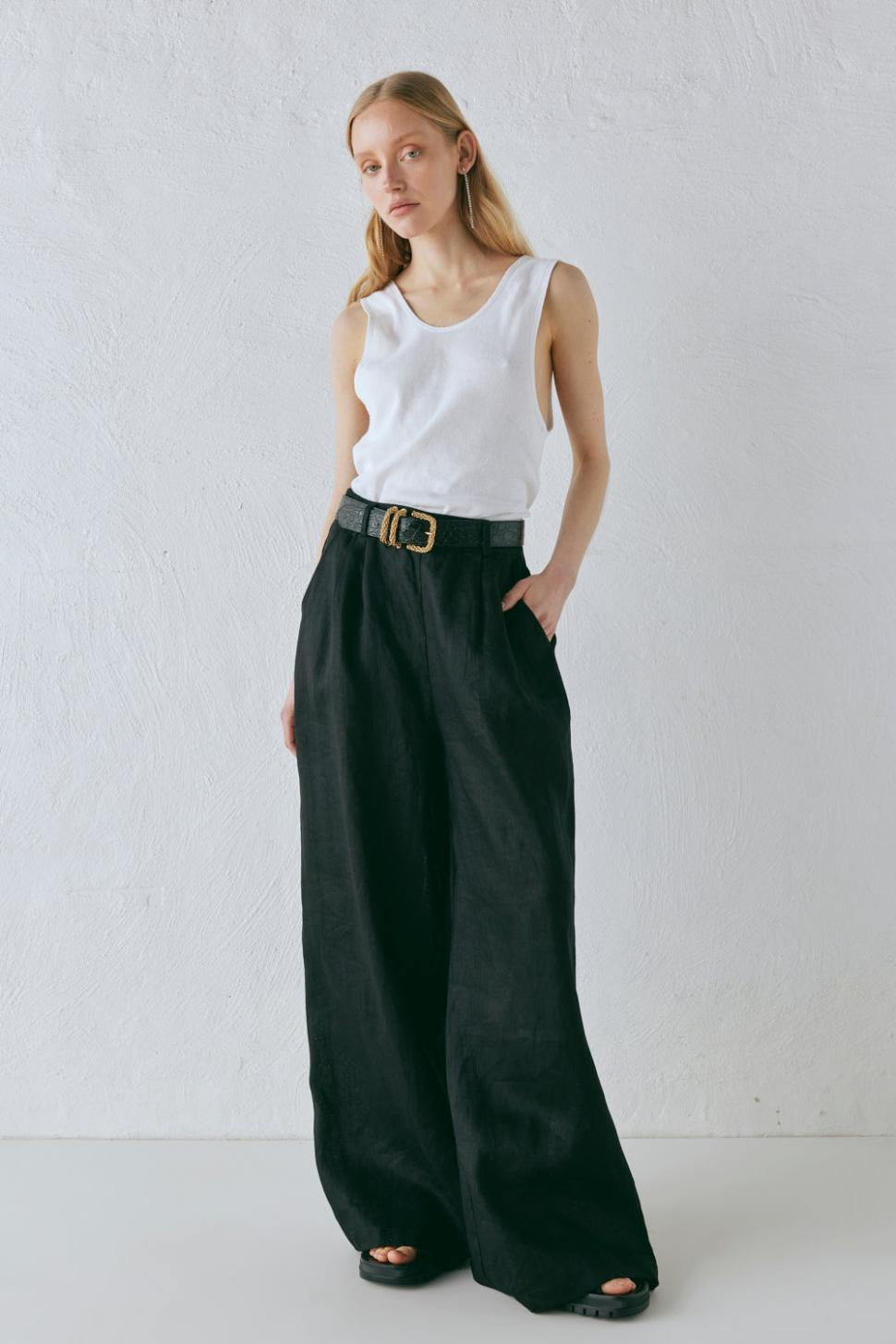 VRG GRL Pants | Women Energy Flows Linen Pants Black