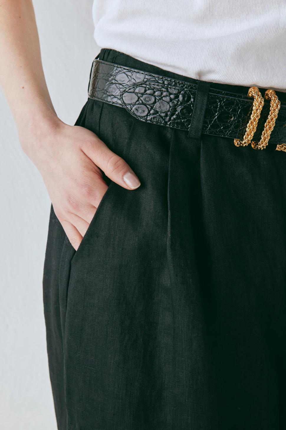 VRG GRL Pants | Women Energy Flows Linen Pants Black