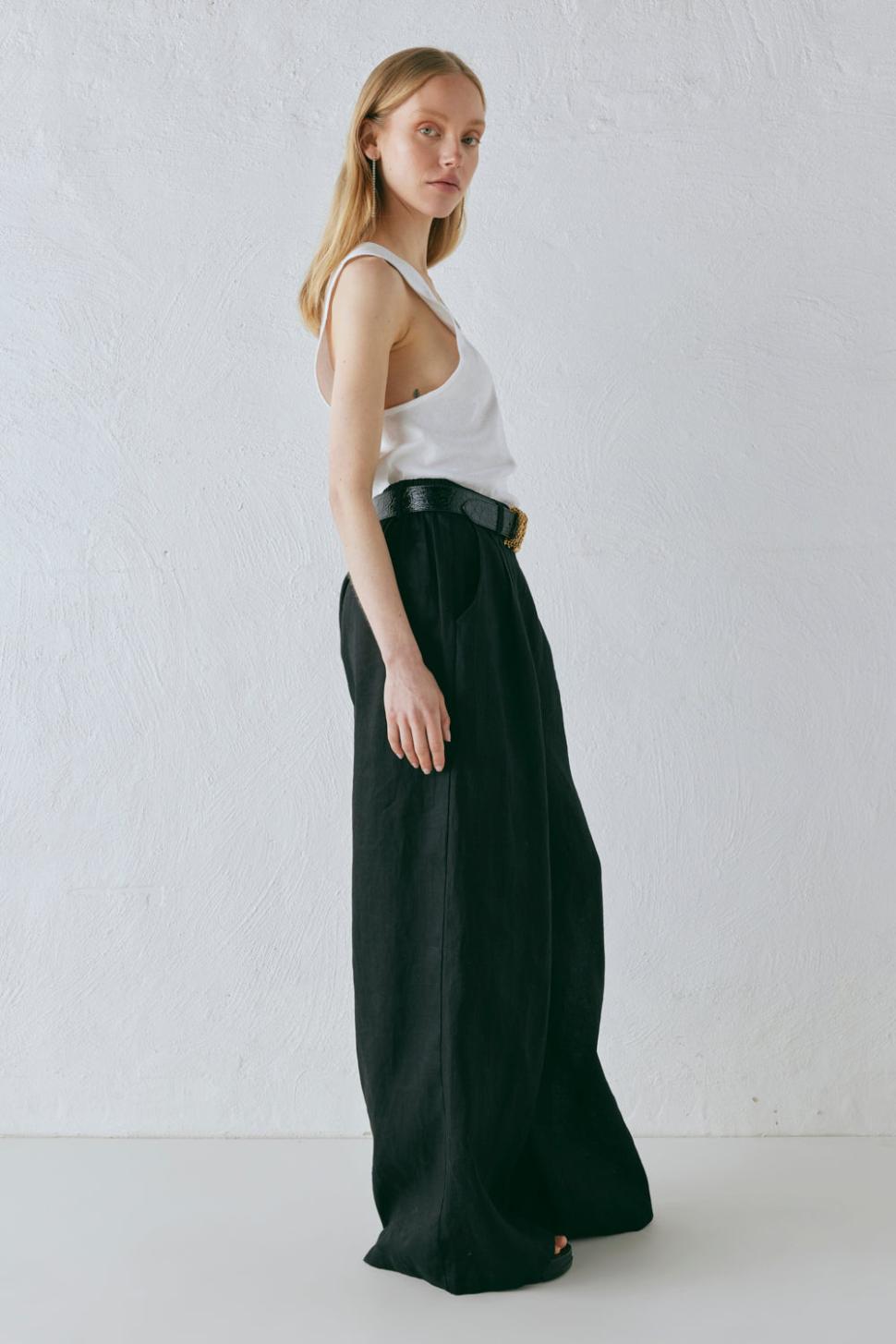 VRG GRL Pants | Women Energy Flows Linen Pants Black
