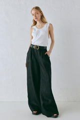 VRG GRL Pants | Women Energy Flows Linen Pants Black