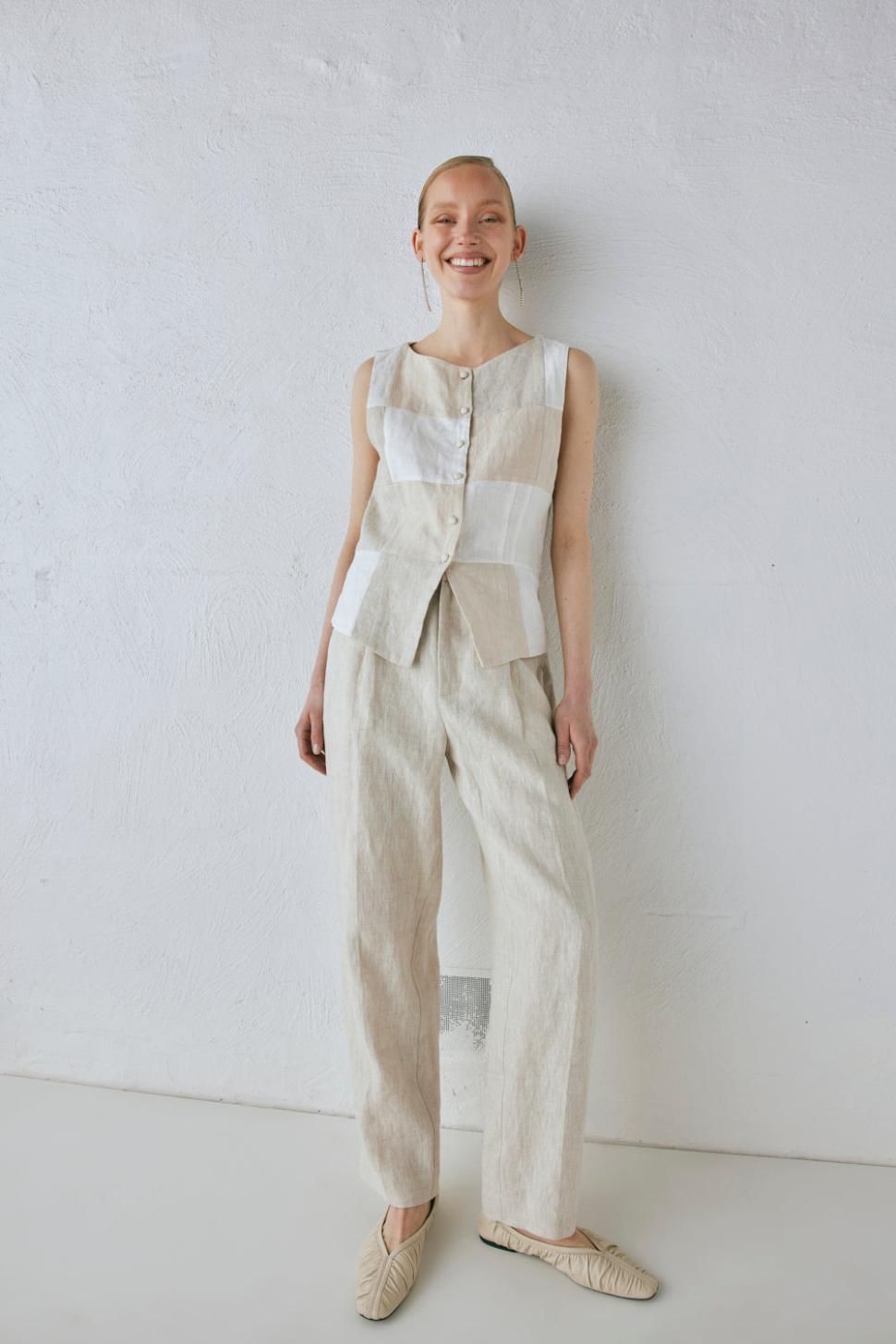 VRG GRL Pants | Women Goldie Linen Pants Oatmeal