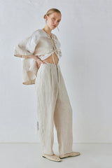 VRG GRL Pants | Women Goldie Linen Pants Oatmeal