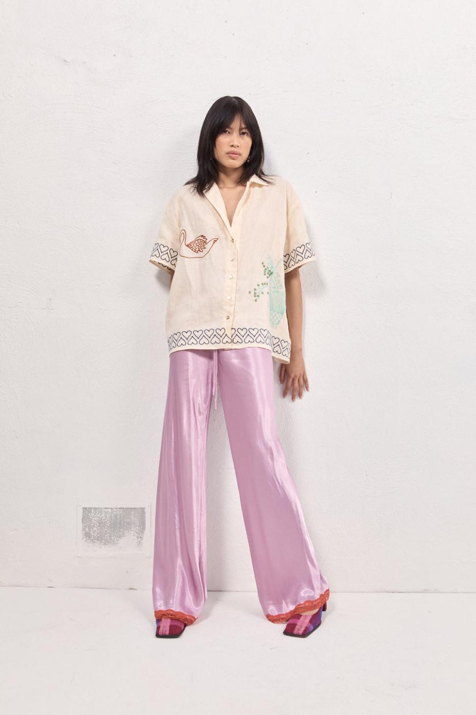VRG GRL Pants | Women Josefin Satin Pants Lilac