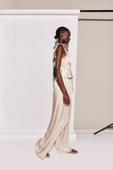 VRG GRL Pants | Women Merci Satin Pants Champagne