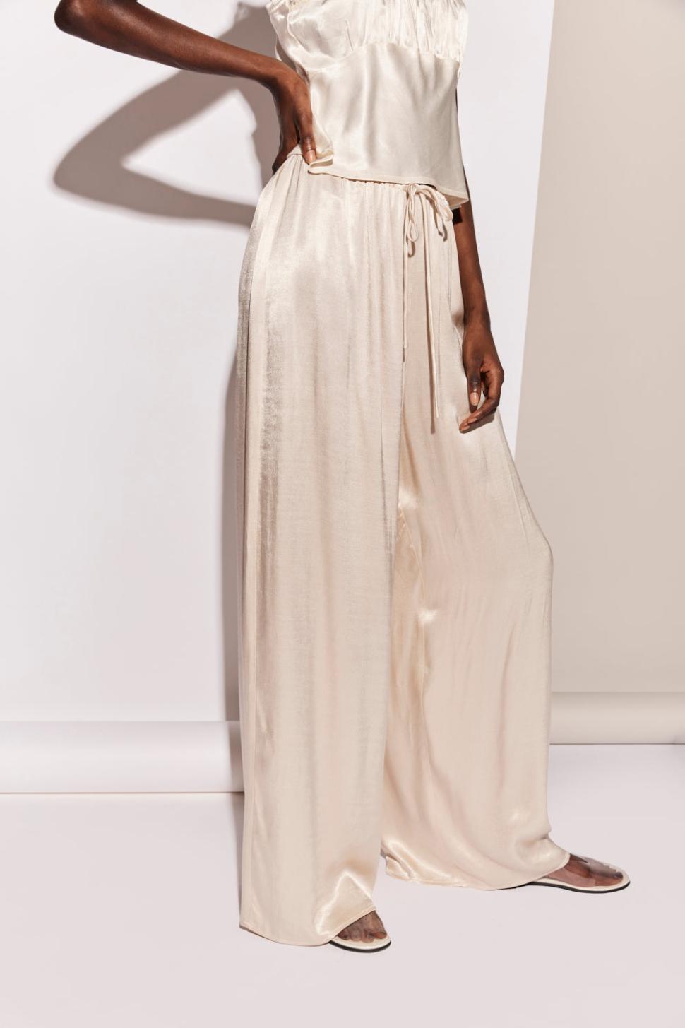 VRG GRL Pants | Women Merci Satin Pants Champagne