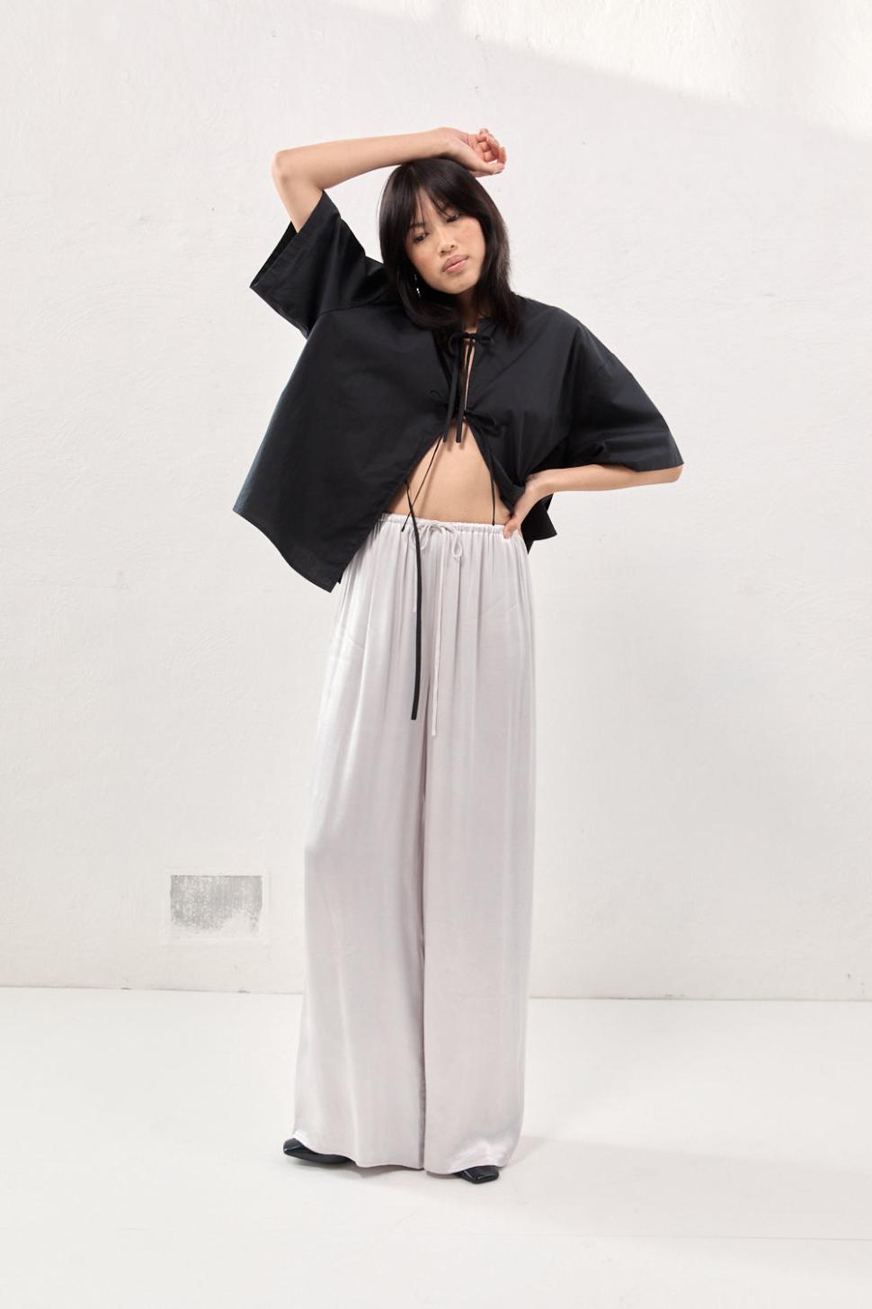 VRG GRL Pants | Women Merci Satin Pants Silver