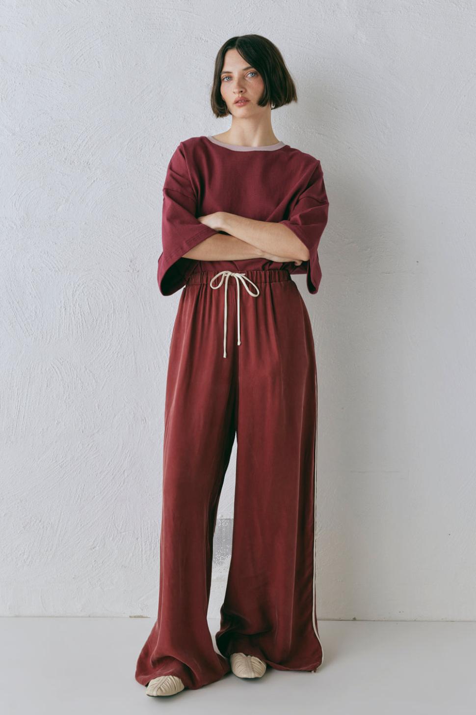 VRG GRL Pants | Women Moonscapes Pants Wine