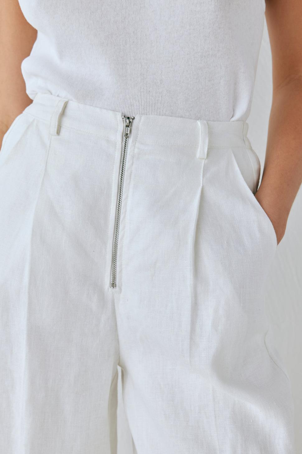 VRG GRL Pants | Women Nahna Linen Pants White
