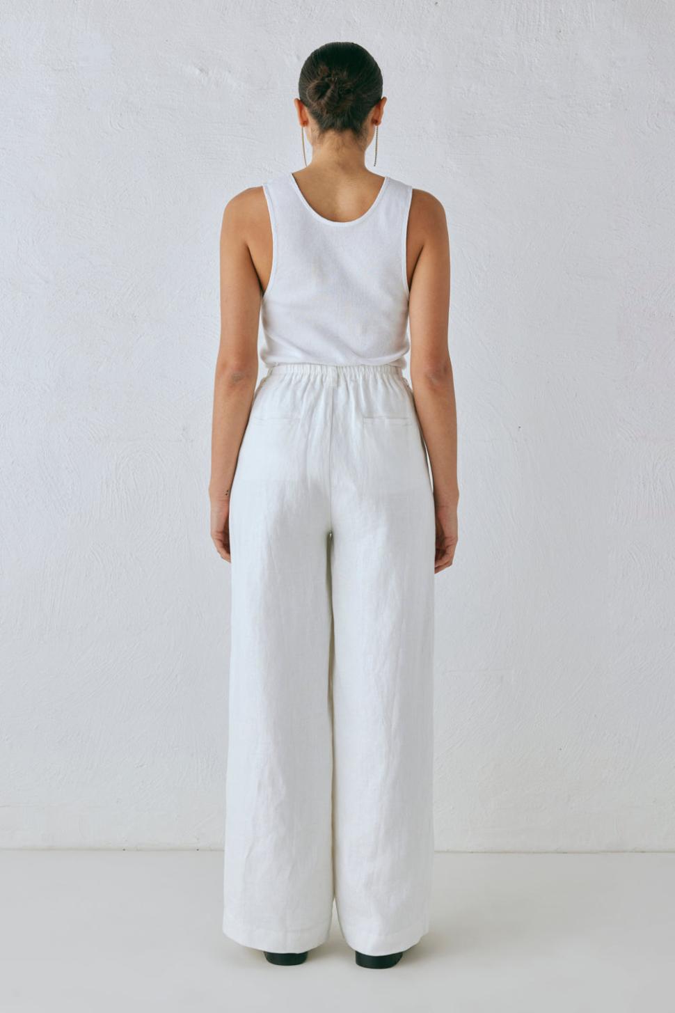 VRG GRL Pants | Women Nahna Linen Pants White