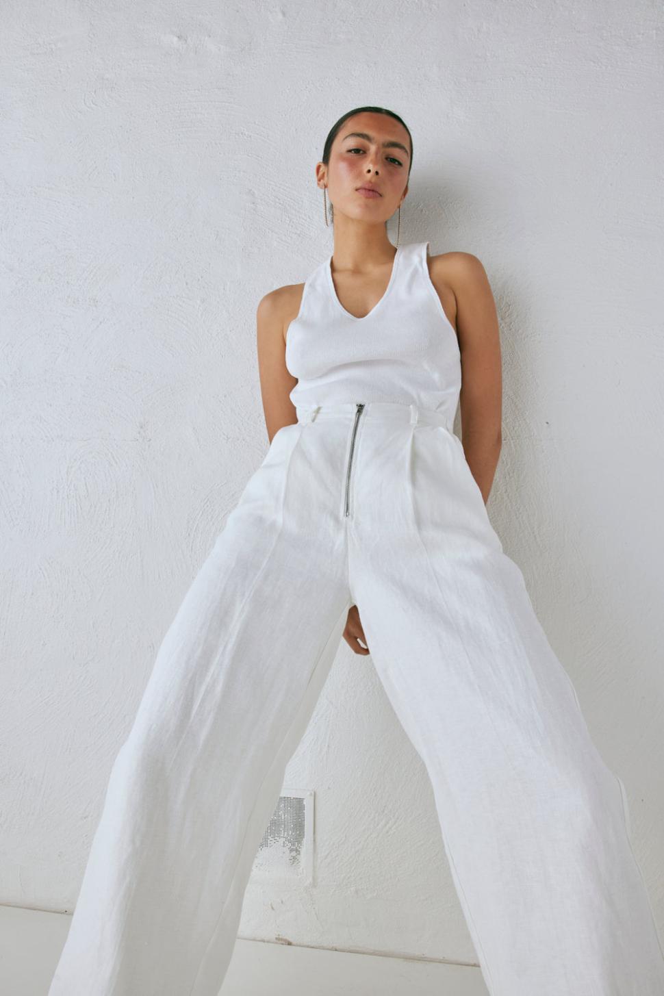 VRG GRL Pants | Women Nahna Linen Pants White