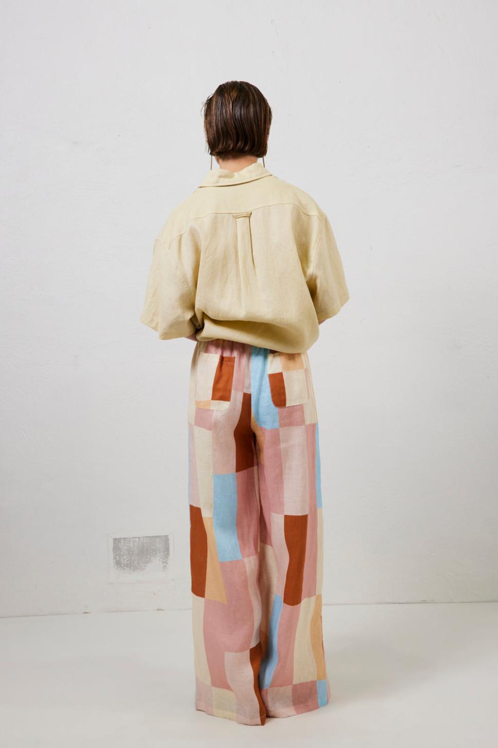 VRG GRL Pants | Women Petra Linen Pants Patchwork