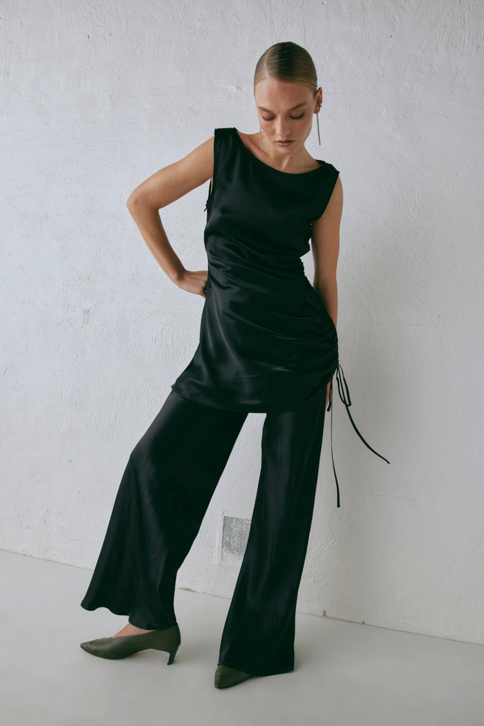 VRG GRL Pants | Women Rae Satin Pants Black