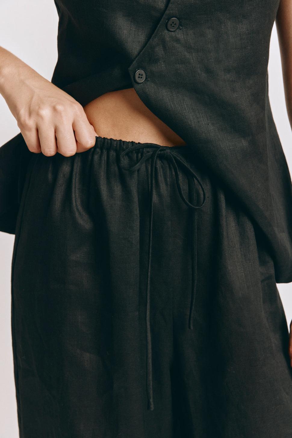 VRG GRL Pants | Women Raya Linen Pants Black