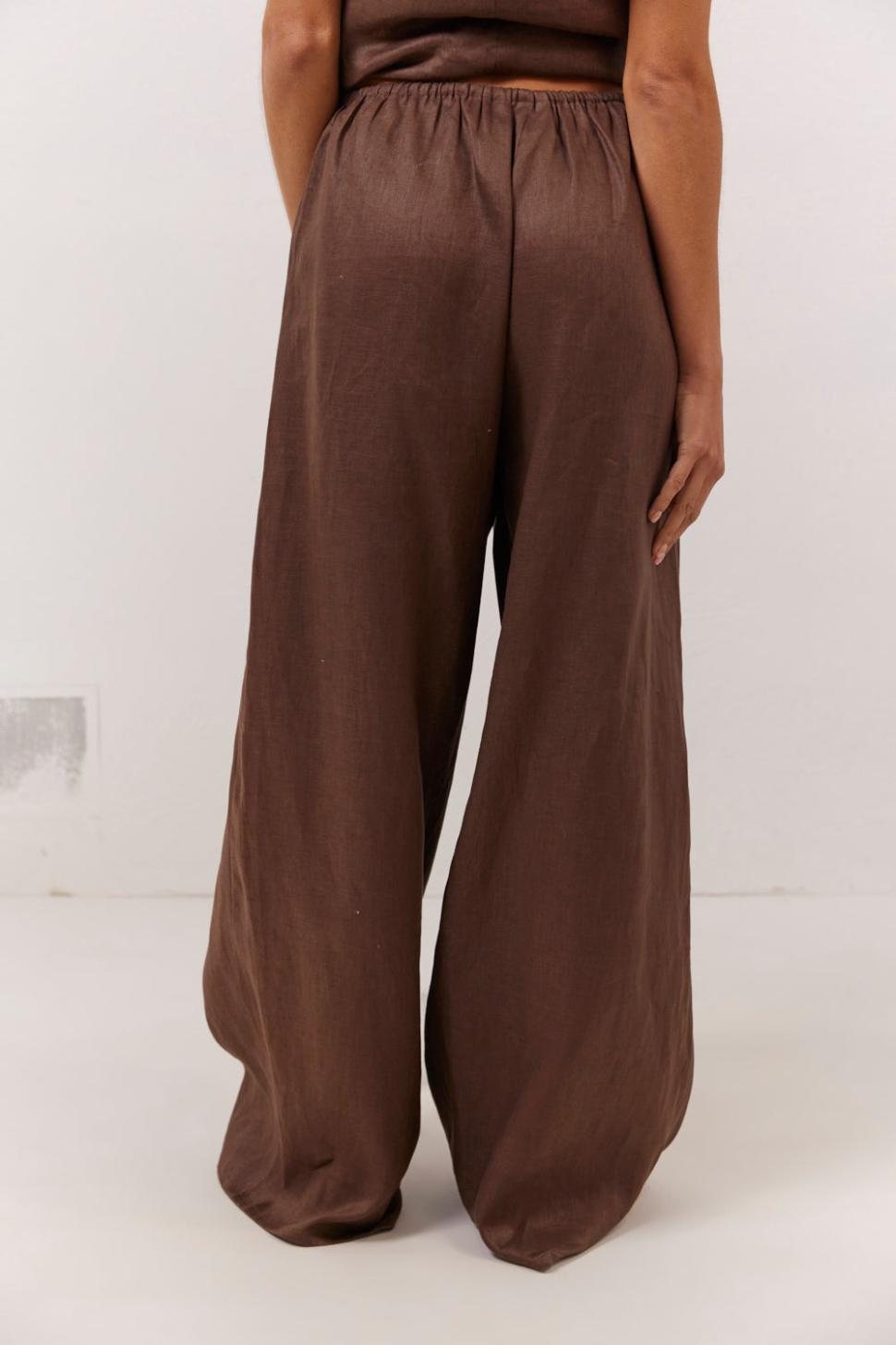 VRG GRL Pants | Women Raya Linen Pants Chocolate