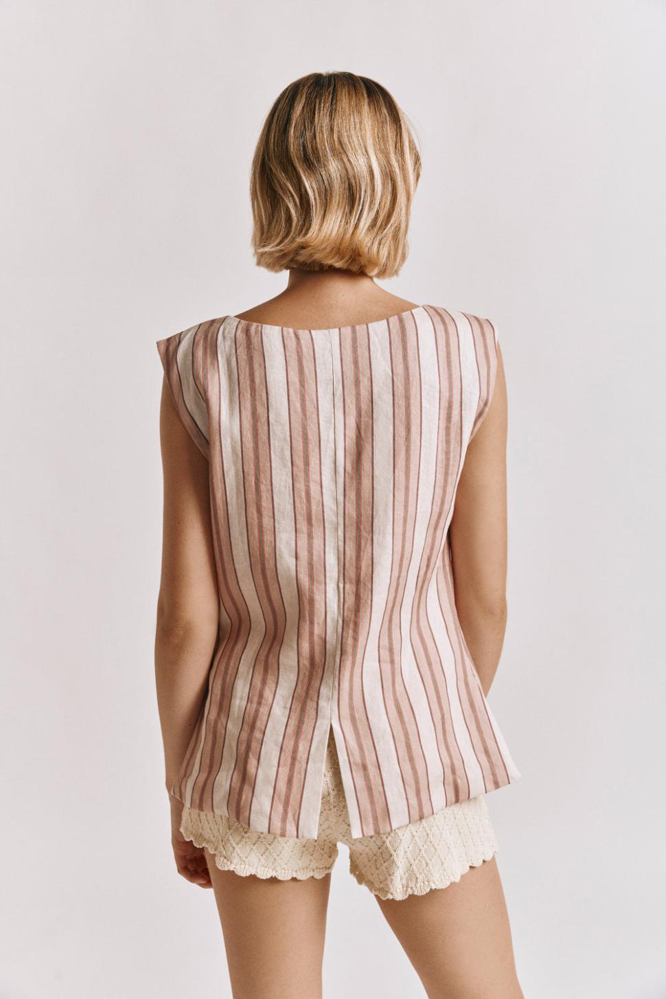 VRG GRL Sets | Women Aria Vest Pink Stripe