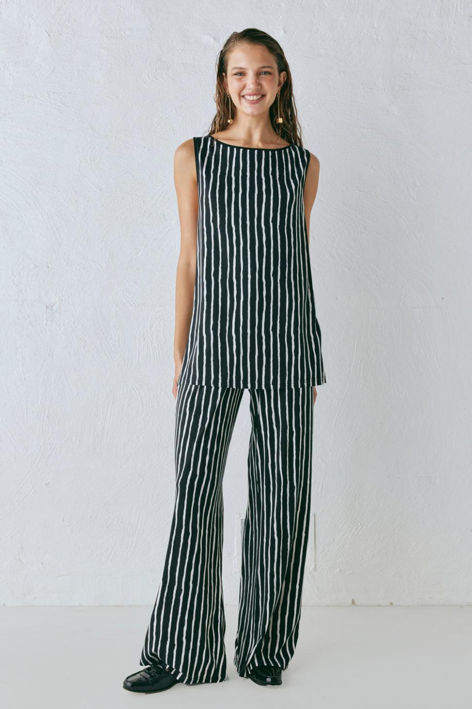 VRG GRL Sets | Women Aster Top Black Stripe