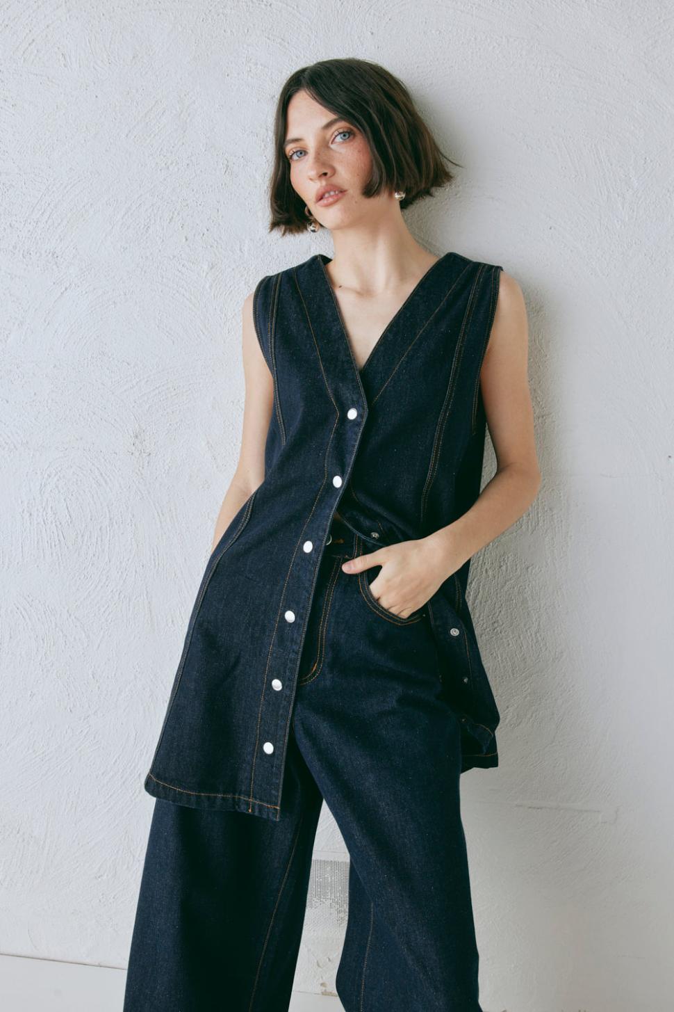 VRG GRL Sets | Women Aston Denim Mini Dress Indigo