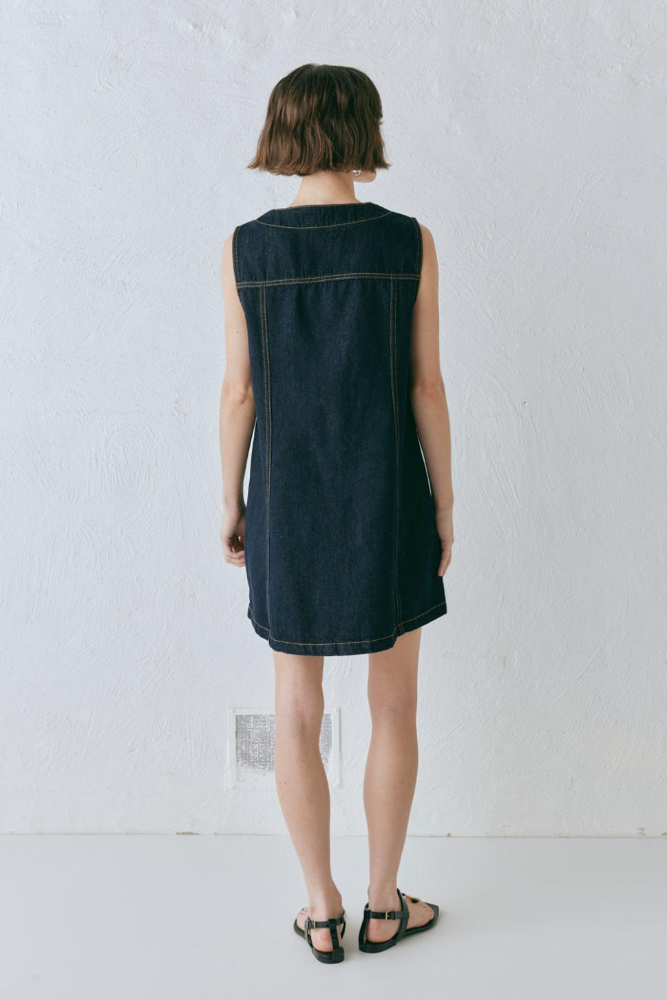 VRG GRL Sets | Women Aston Denim Mini Dress Indigo