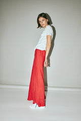 VRG GRL Sets | Women Ena Linen Bias Cut Maxi Skirt Chilli