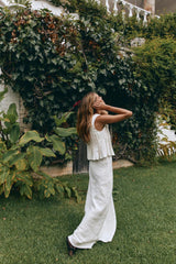 VRG GRL Sets | Women Ena Linen Bias Cut Maxi Skirt White