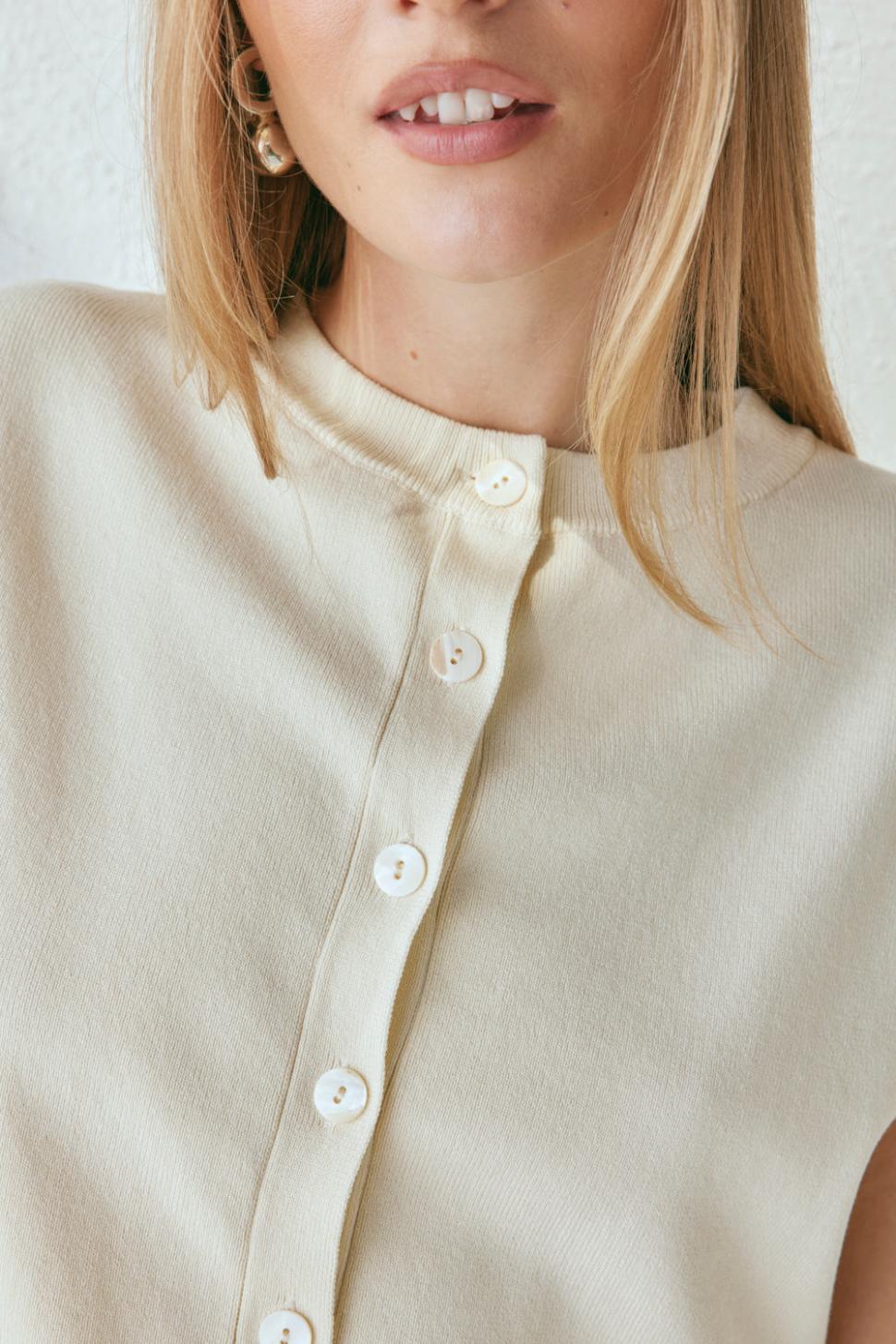 VRG GRL Sets | Women Evie Knit Vest Cream