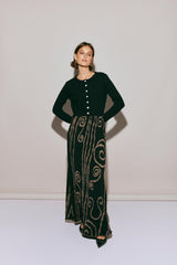 VRG GRL Sets | Women Ivy Muse Knit Maxi Skirt Black Swirl