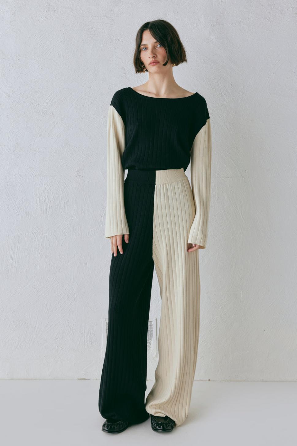 VRG GRL Sets | Women Jac Knit Pants Splice