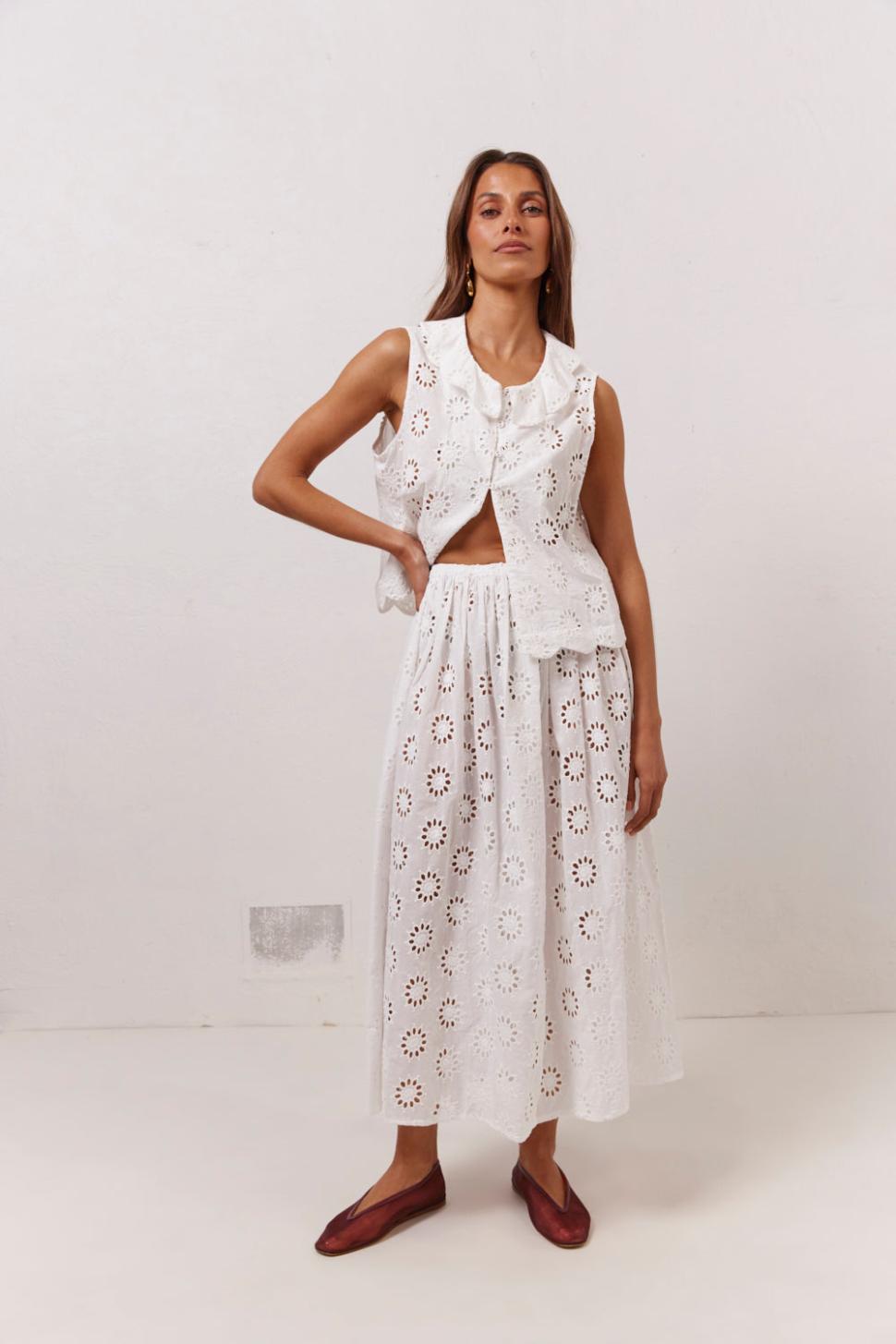 VRG GRL Sets | Women Maisie Midi Skirt Anglaise