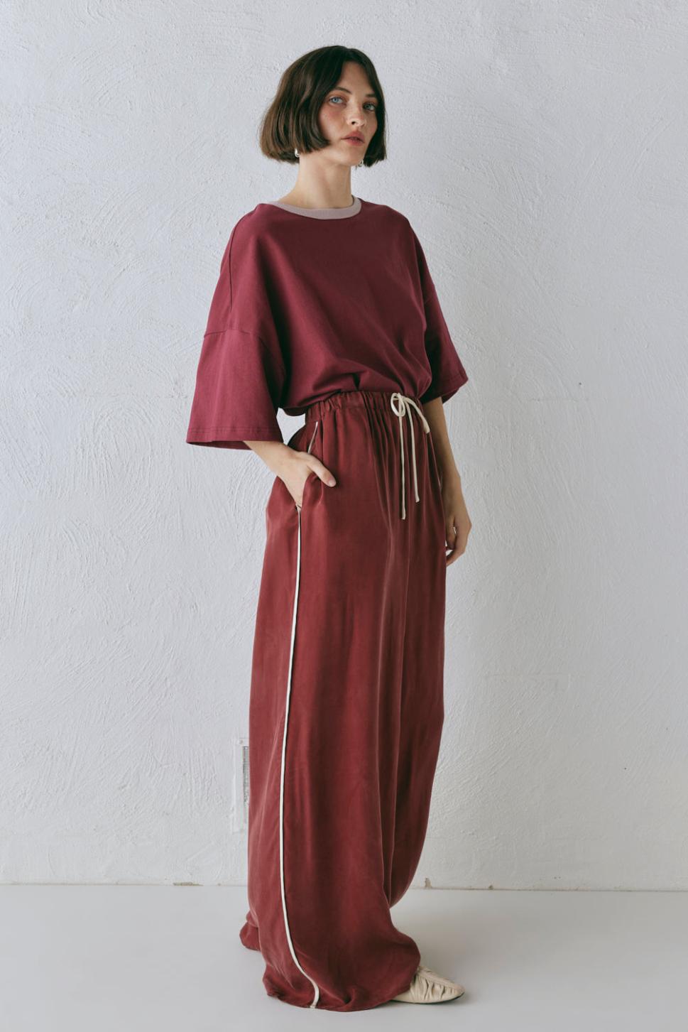 VRG GRL Sets | Women Moonscapes Pants Wine