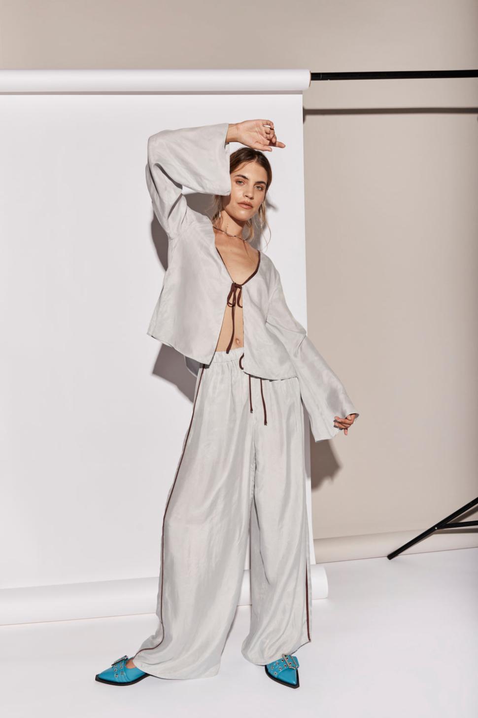 VRG GRL Sets | Women Moonscapes Top Powder Blue